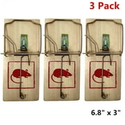 3 Pack Large Wood Mouse Traps Rat Mice Killer Snap Trap Power Rodent Small Pest Trap