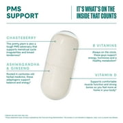 HABIT PMS Support Supplement, Supports Hormonal Balance, Chasteberry, Ashwagandha, 60 Capsules
