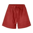 thumbnail image 4 of CaComMARK PI Womens Drawstring Shorts Summer Elastic Waist Casual Lightweight with Pockets Red 8(L), 4 of 6