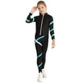 thumbnail image 2 of YUUMIN Kids Girls Figure Ice Skatinhg Costumes 2 Pieces Tracksuit Jogging Suit Sweatshirt and Blue Green 12, 2 of 7