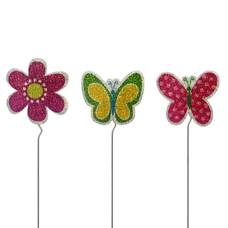 12 INCH 3 PACK BUTTERFLY/FLOWER PATHMARKERS