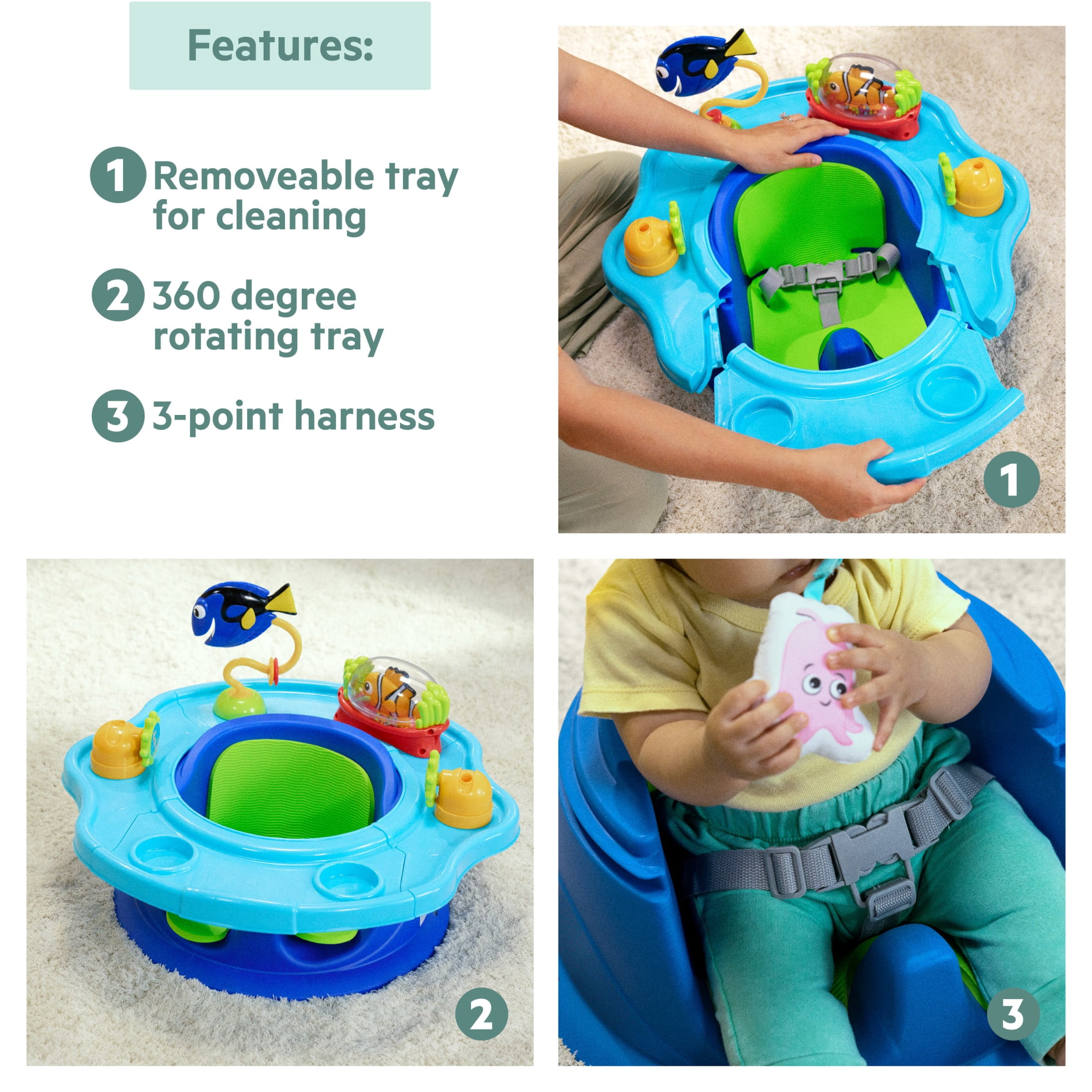 Disney Baby Finding Nemo SuperSeat 3-in-1 Seat by Bright Starts, Unisex, Infant