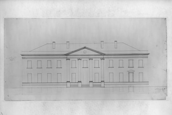 Print: The White House, Washington, D.C. Front Elevation, 1828 ...