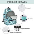 thumbnail image 4 of White Blue Butterfly Pattern Cute School Backpack with Padded Back and Adjustable Shoulder Straps 13.4"x11"x4.7", 4 of 5