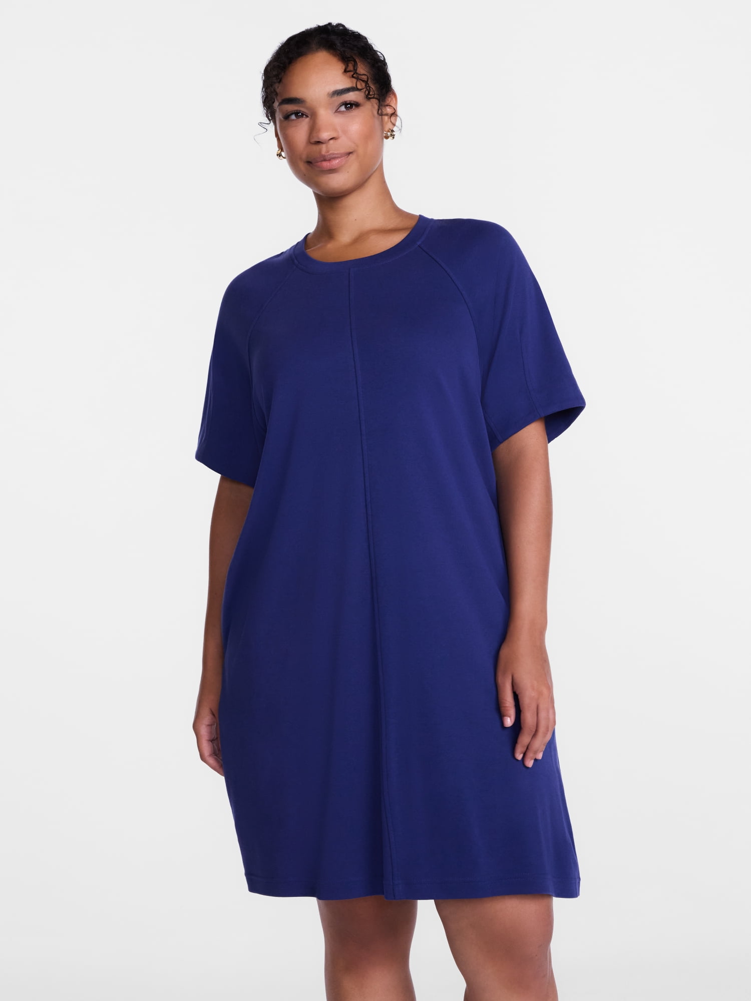 Scenario Women's and Women's Plus Mini Dress with Short Raglan Sleeves, Sizes XS-4X