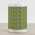thumbnail image 2 of Floral Ceramic Toothbrush Holder, Mother Nature Pansy Blooms Field with Large Leaves Jungle Growth Theme Illustration, Decorative Versatile Countertop for Bathroom, 4.5" X 2.7", Multicolor, 2 of 4