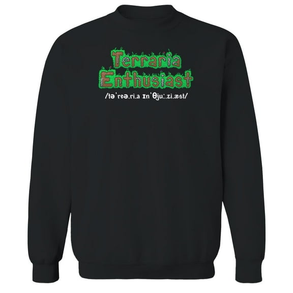 Terraria Terraria Enthusiast Graphic Black Men's Cotton Pullover Sweatshirt