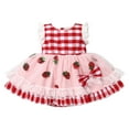 thumbnail image 2 of IBTOM CASTLE Baby Girls Gingham Tutu Dress Sequin Strawberry Cow Print Butterfly Princess Birthday Party Dresses with Headband 2PCS Outfit 12-18 Months Red - Strawberry, 2 of 8