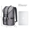 thumbnail image 2 of KAUKKO School Travel backpack for university flexible with laptop for 15",22L(Linen Khaki2pc), 2 of 5