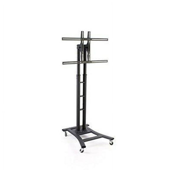 Mobile LCD Display Stand for a 32 to 65 inch Flat Panel Monitor, Height-Adjustable with Tilting Bracket - Black (MBTVSBKB)