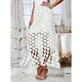 thumbnail image 2 of Lace Patchwork Women's Hollow Out Maxi Skirts High Waisted Boho Fringe Hem Long Skirt, 2 of 6