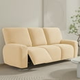 thumbnail image 4 of Skearow High Stretch Sofa Covers Recliner Armchair Cover Elastic Slipcover Plain Solid Color Couch Cover Furniture Protector  Beige 1 Seat, 4 of 8