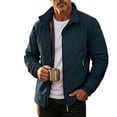 thumbnail image 2 of Mens Jacket Cameland Men's Solid Color Long-sleeved Stand-up Collar Workwear Waterproof Windbreaker Jacket Navy XXL, 2 of 9