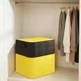 thumbnail image 4 of Large Capacity Storage Container 22.1x17.7x22.1 Inch Quilt Clothes Warehouse Storage Bag for Home Travel Storage Holds Quilt Garments Blankets(1PCS, Black&Yellow), 4 of 6