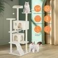 thumbnail image 3 of BestPet 62in Cat Tree Tower for Indoor Cats,Multi-Level Cat Furniture Activity Center with Cat Scratching Posts Stand House Cat Condo with Funny Toys for Kittens Pet Play House,Beige, 3 of 7