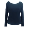 thumbnail image 4 of yunLCZ Womens Long Sleeve Shirts Women's Spring Solid Color Splicing Butterfly Lace Sexy Hollow Back Ribbed Long Sleeve T Shirt Spring Summer Outfits 2609, 4 of 4