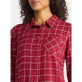 thumbnail image 4 of Time and Tru Women's Plaid Mini Dress with Long Sleeves, Sizes XS-XXXL, 4 of 5