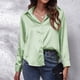 thumbnail image 2 of Camisa de manga larga de satén para mujer - Elegante blusa de imitación de seda - Corte holgado para la oficina o una fiesta, 2 of 5