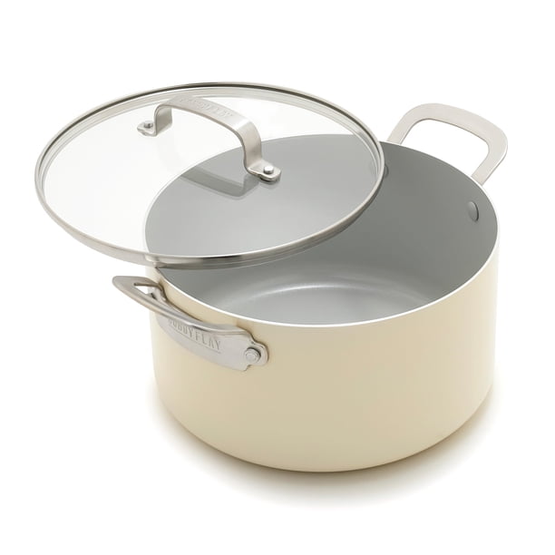Olla de Fondo VerdeGreenPan x Bobby Flay 5.7L con Tapa de Vidrio sin PFAS