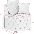 thumbnail image 5 of BMMB Modern Velvet Swivel Chair Upholstered Round Chair Sofa with Movable Wheels 3 Pillows Adult, 5 of 5