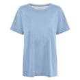 thumbnail image 4 of Aihuaihua Womens Oversized T Shirts Summer Trendy Short Sleeve Crew Neck Tops Loose Fit Casual Tee Sky Blue L, 4 of 4