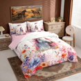 thumbnail image 2 of Erosebridal Cute Horse Bedding Comforter Set for Girls, Garden Flower Butterfly Full Bedding Set, 2 of 6