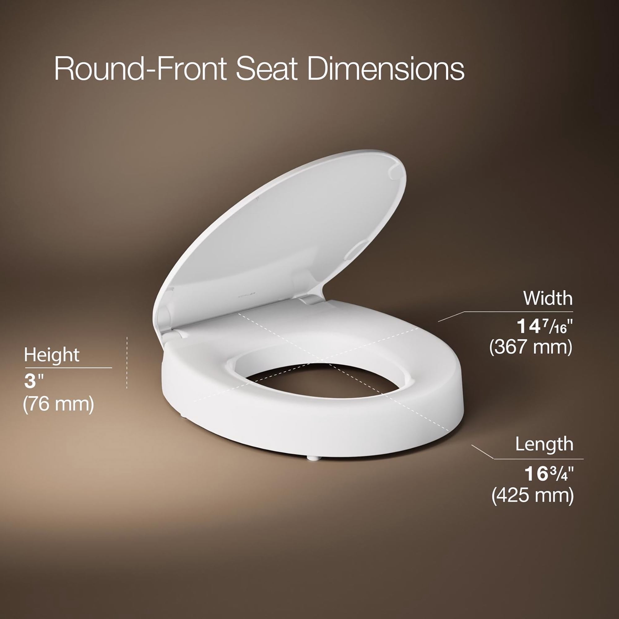 Kohler Hyten Slow Close Round White Plastic Toilet Seat