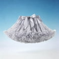 thumbnail image 5 of Avrnliq Girls Gray Fluffy Tulle Petticoat, Elastic Waist Satin Bow Underskirt for Costume Dress Up & Photo Shoot, Voluminous Layered Sizes 0-10 Years,Size 0-2 T, 5 of 5