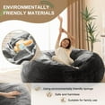 thumbnail image 3 of Bean Bag Chair for Adults,4FT Oversize Floor Bean Bags Offers Ample Space for Adults,Memory Foam Giant Bean Bags,Lounger Versatile Design Suits Any Room,Movie Nights,Reading (Gray, 4FT), 3 of 12