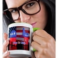 thumbnail image 2 of 3drose, Image of Words Time to Unite with Usa Flag Elephant and Donkey, 11oz Two-tone Green Mug, 2 of 6