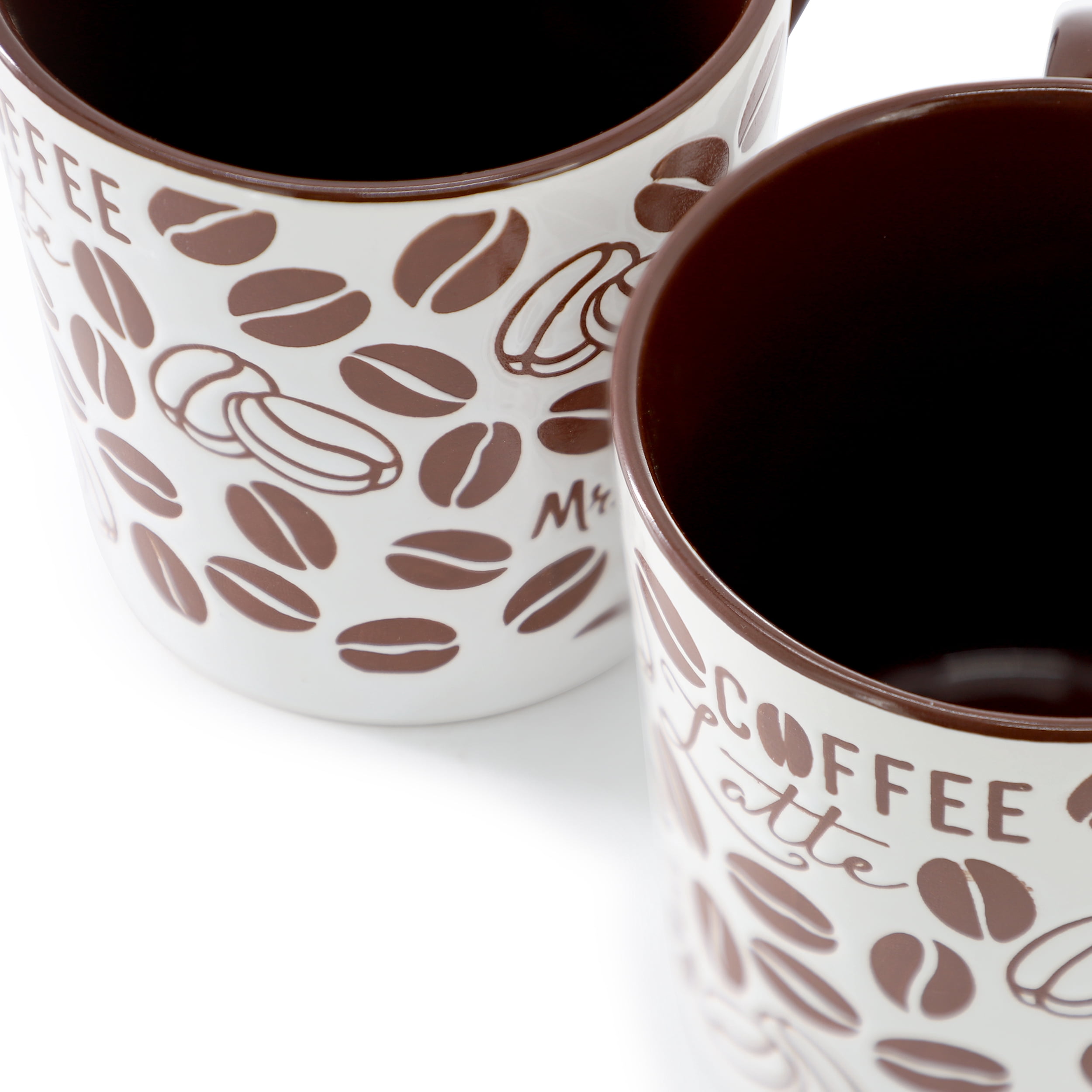 Mr. Coffee Vintage Brew 4 Piece 18 Ounce Stoneware Mug Set in Brown