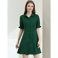thumbnail image 4 of INSPIRE CHIC Women's Casual Short Sleeve Solid Color Button Down Shirt Dress, 4 of 5