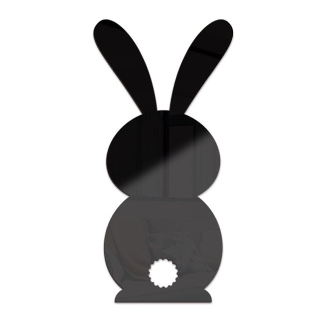 Flmtop Autocollant Mural Décoratif Couleur Unie Miroir DIY Forme Rabbit Carreaux Décalcomanies Décoration Maison