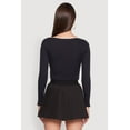 thumbnail image 5 of Womens Lace Detail Scoop Neck Long Sleeve Crop Top, 5 of 5