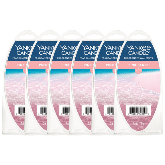Yankee Candle Pink Sands Fragranced Wax Melts, 6 Wax Spheres per Package, Pack of 6 (36 Cubes Total)