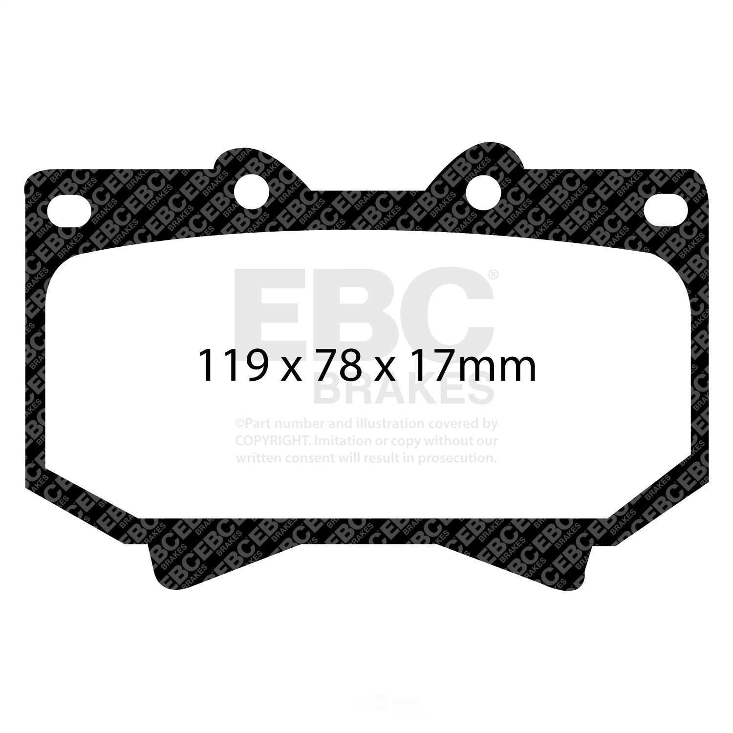 EBC Brakes Yellowstuff 4000 Series Street and Track Brake Pad Set Fits select: 2000-2002 TOYOTA TUNDRA, 2001-2002 TOYOTA SEQUOIA