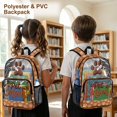 thumbnail image 4 of ZIATUBLES Clear Backpack Heavy Duty, Brown Pet Mom Paw Print Fabric & PVC Transparent Bag, Large Capacity See Through Backpack for School College Work Travel Security, 4 of 7