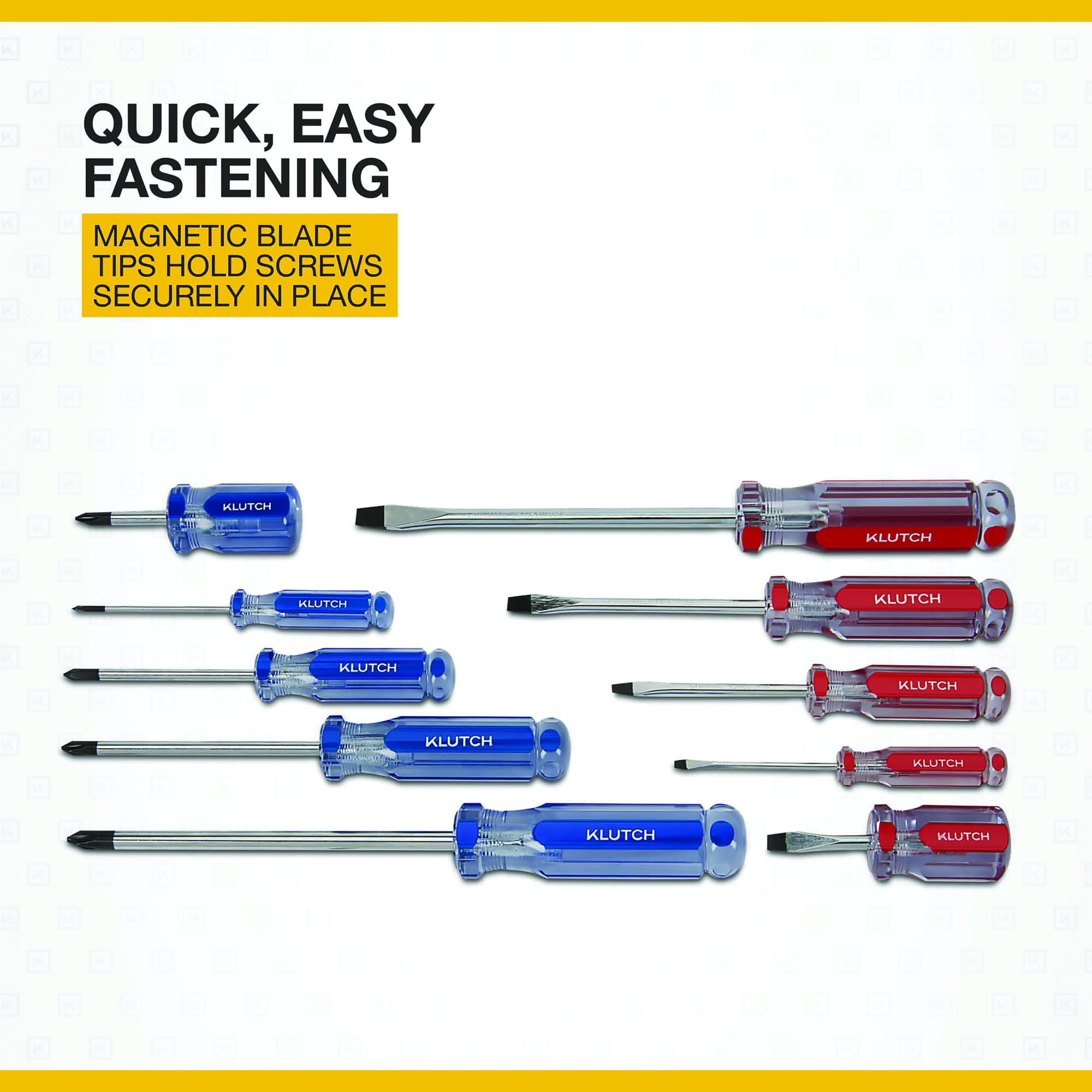 Klutch 12-Pc. Assorted Combination Screwdriver Set