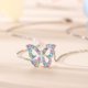 thumbnail image 2 of Collar de cristal para mujer, 1 pieza Colgante de mariposa plateada, cristales multicolores, 2 of 5