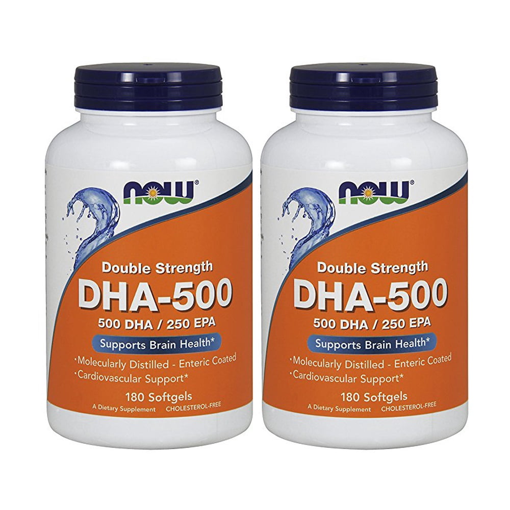 Now Foods DHA 500 (500 DHA / 250 EPA) 180 Softgels (Pack of 2