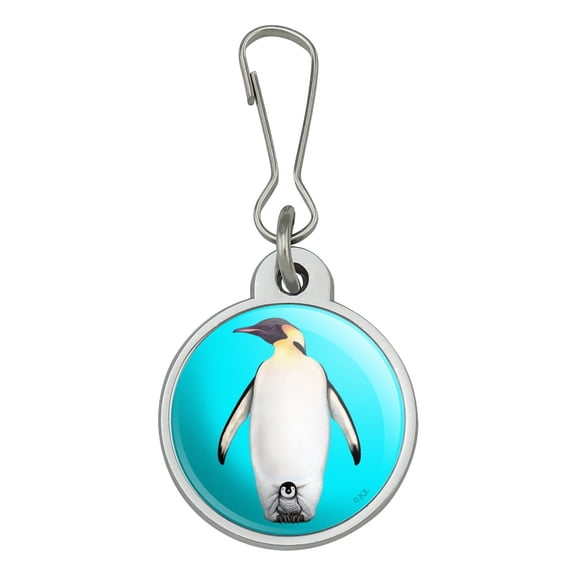 Penguin and Baby Chick Nestling Jacket Handbag Purse Luggage Backpack Zipper Pull Charm