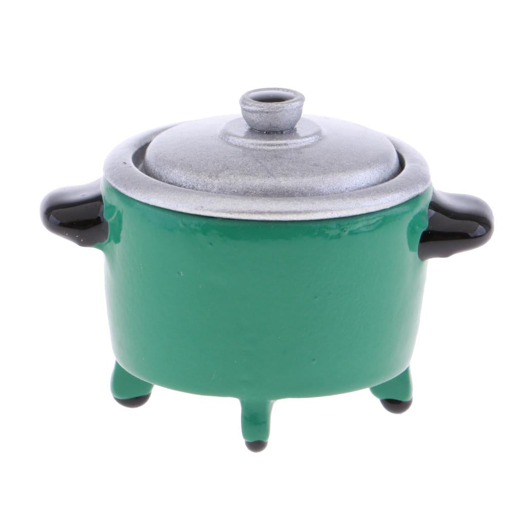 1:12 Miniature Metal Rice Cooker Kitchen Food Steamer Warmer Dollhouse Green Toy 