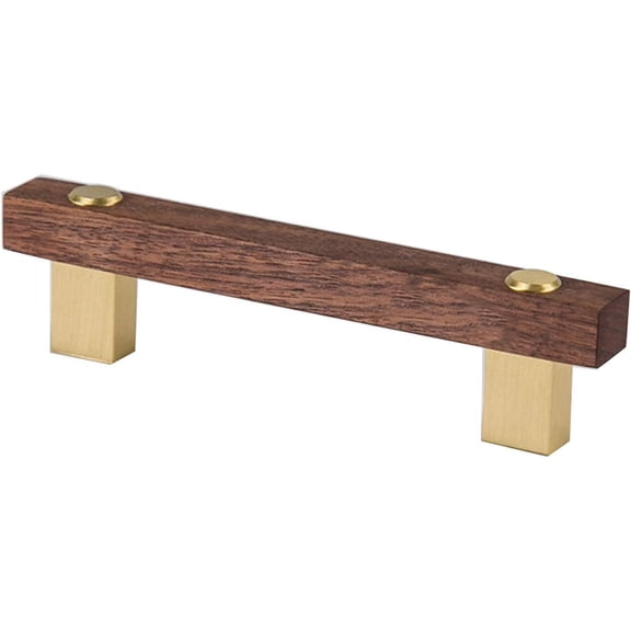 Gamvdout Drawer Knobs Cupboard Pull Handles Kitchen Cabinet Handle, Brass Safflower Pear Solid Wood T Bar Handles Furniture Drawer Dresser Chest of Drawers Door Pull Knob