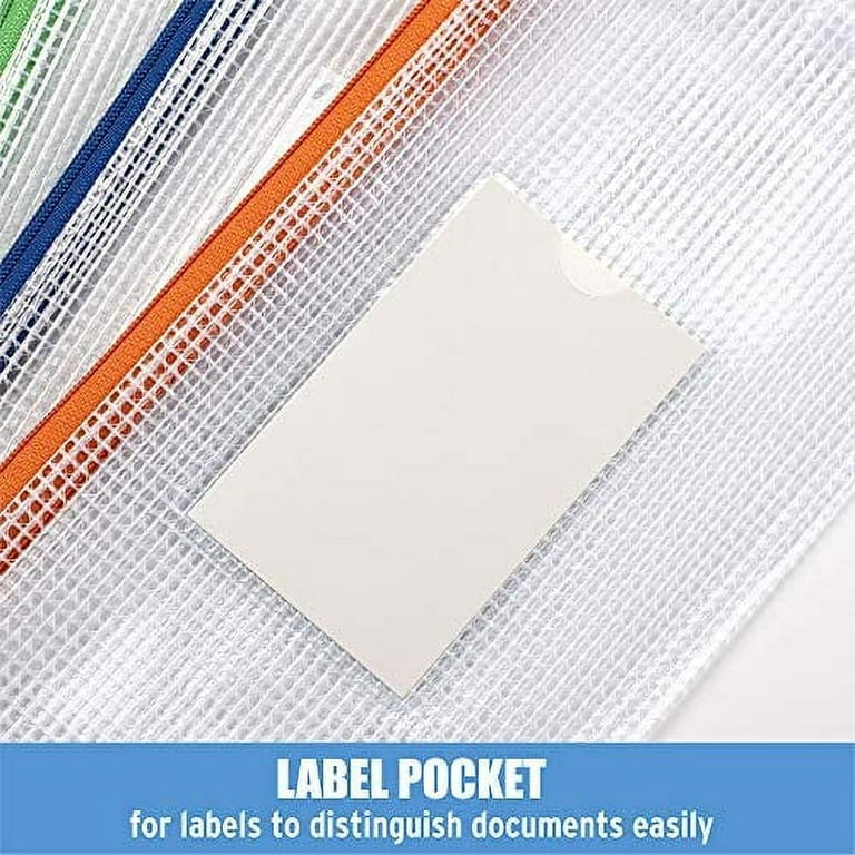 Sooez 20 Pack Zipper Pouch, Mesh Zipper Pouch with Label Pocket, Durable  Pouches for Organization, Board Game Storage, Zipper Bag Waterproof,  Document Bag Lette…