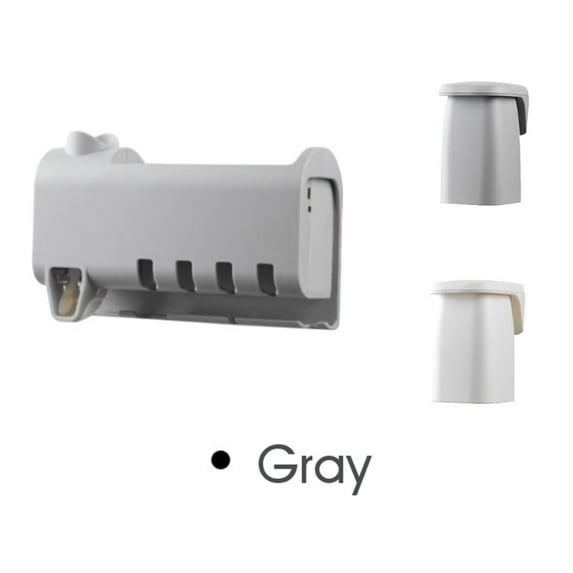Self Adhesive 3 In 1 Automatic Toothpaste Dispenser Toothbrush Storage Rack Holder Home Bathroom Set
