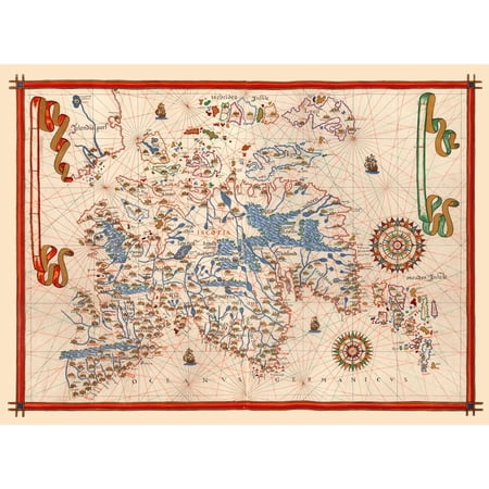 Historic Map - Scotland - Martines 1587 - Vintage Wall Art