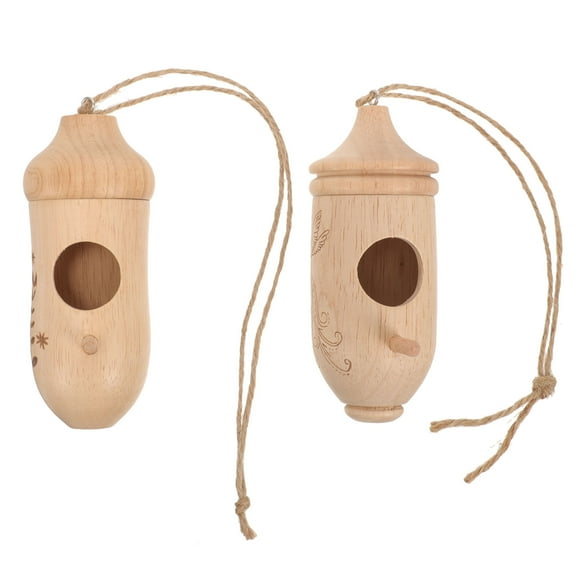 MLINS 2pcs Wooden Hummingbird Nest Outside Hanging Bird House Backyard Courtyard Wooden Bird Feeder