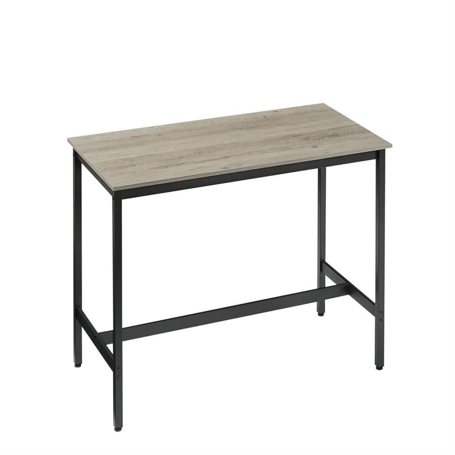 Demi Bonn 7-Piece Dining Table Set with 6 PU Leather Bar Chairs,dustrial Kitchen Bar Table Furniture Sets for Living Room, Gray