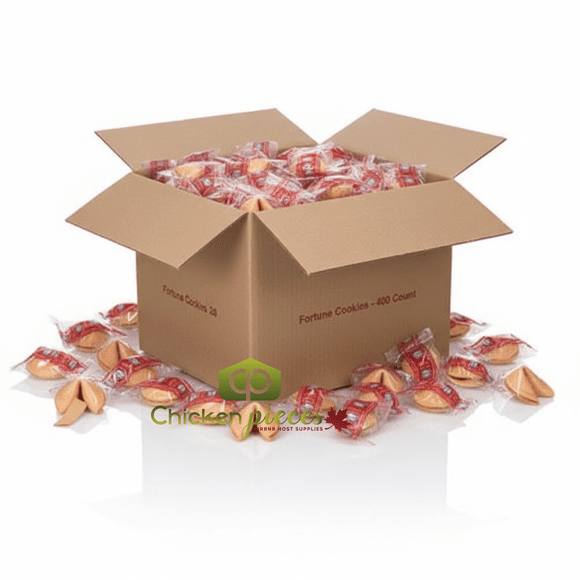 Wings Fortune Cookies, Individually Wrapped, 400/Case – Classic Crispy Cookies with Messages, Perfect for Restaurants & Events
