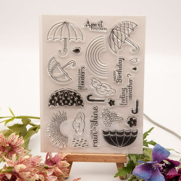 Ouginx 6.1 by 4.3 Inch Weather Umbrella Clear Stamps for Card Making Scrapbooking Arts Crafts Decoration